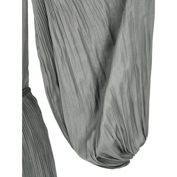 Mustard Seed Women's Mini Dress Pleated Gray Balloon L/S Belted Size S NWT - Picture 12 of 15